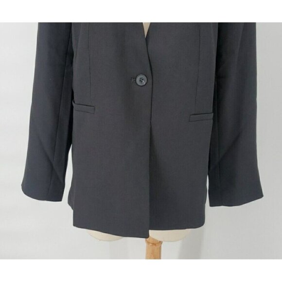 Spanx Collarless Blazer Black Womens Long Sleeve Jacket Size Small - Picture 3 of 11